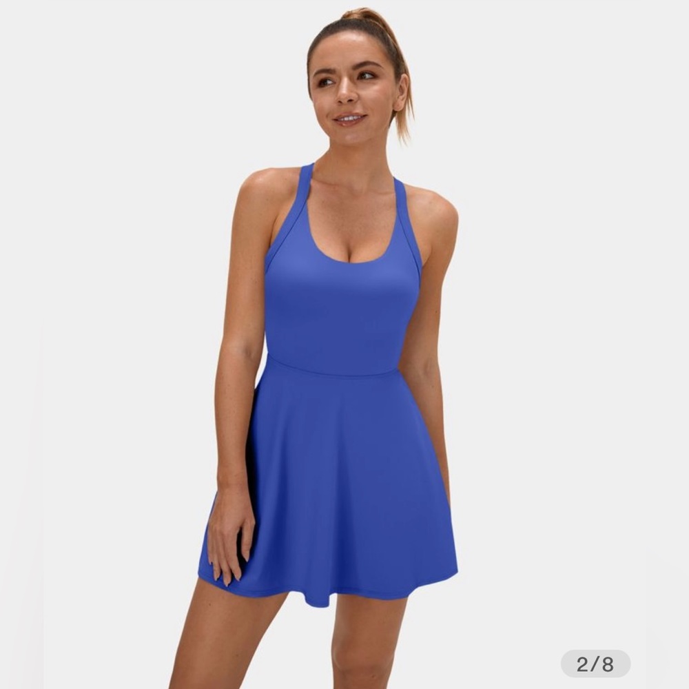 HALARA Backless Cut Out Twisted Dress Easy Peasy Aster Blue- Size Small